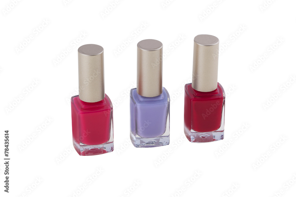 red nail polish bottle on white background red nail polish bottle on white background