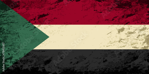 Sudanese flag. Grunge background. Vector illustration