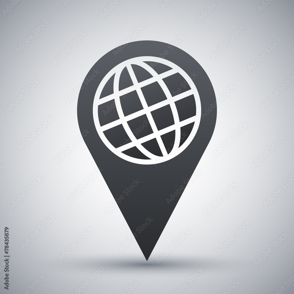 Map pointer icon, vector