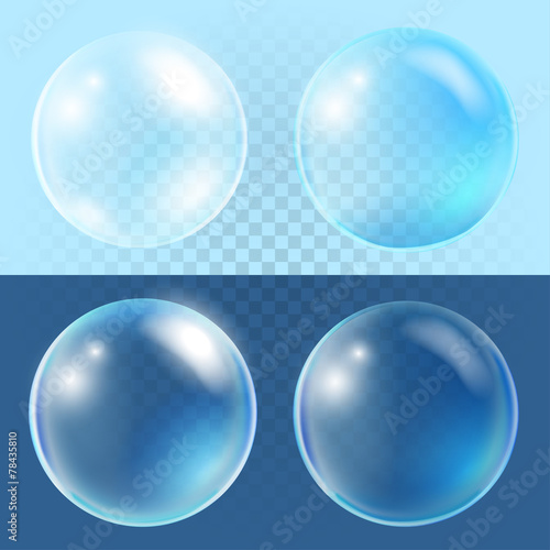 Fotografie, Obraz Set of transparent vector bubbles