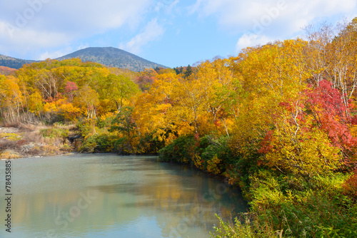 Autumn foliage at the Jigokunuma Pond in Mt.Hakkoda  Aomori  Jap