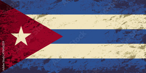 Cuban flag. Grunge background. Vector illustration