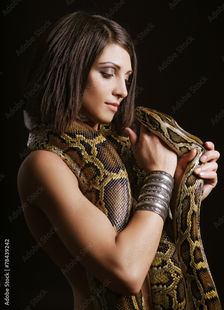 Fototapeta premium woman with a snake