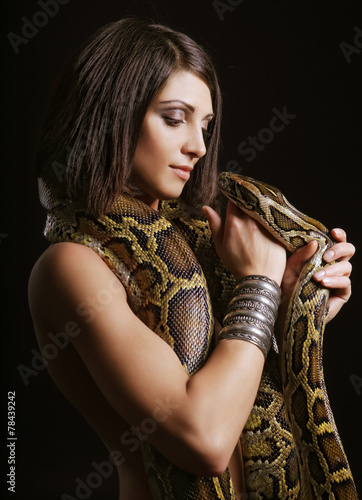 woman with a snake