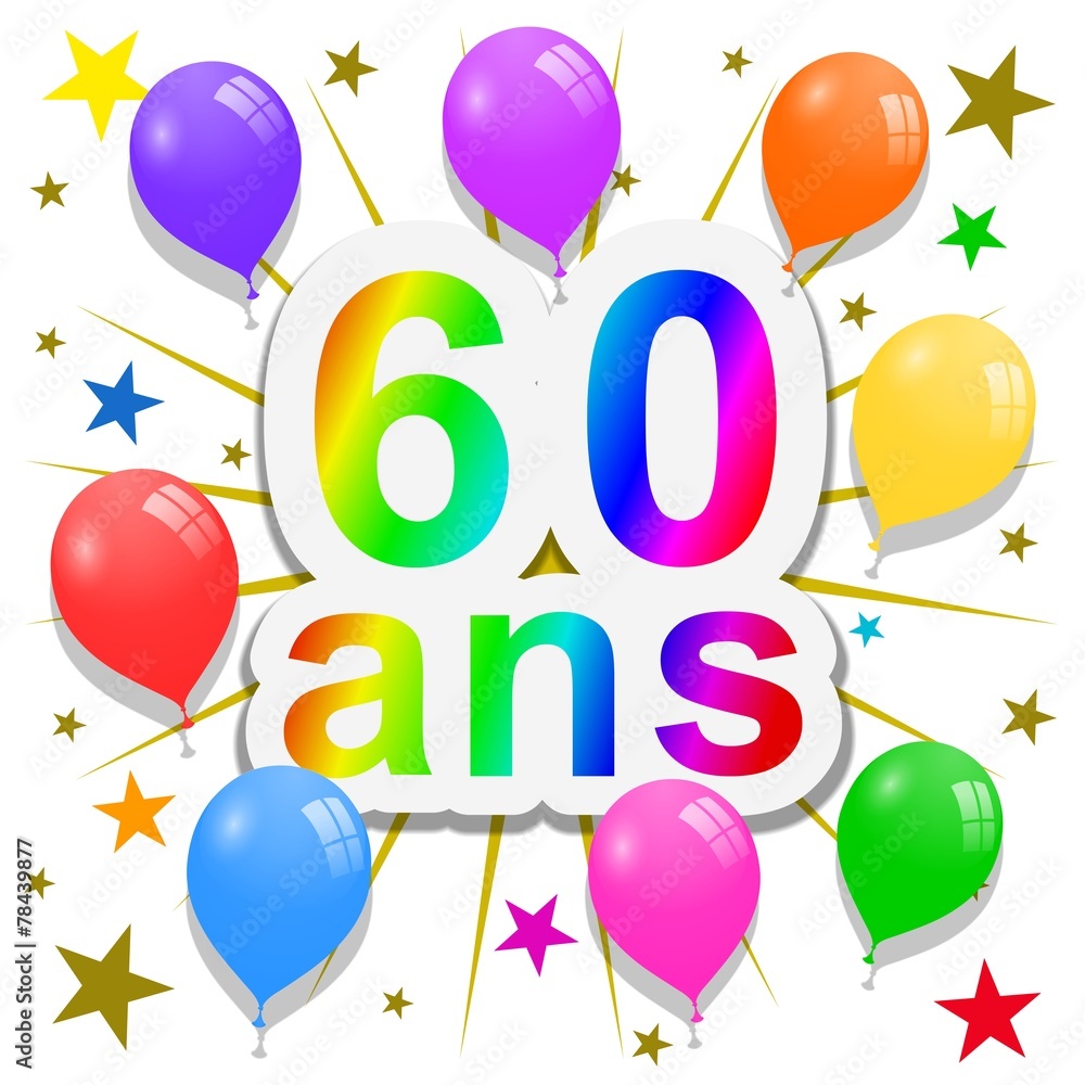 Anniversaire, 60 ans Stock Illustration