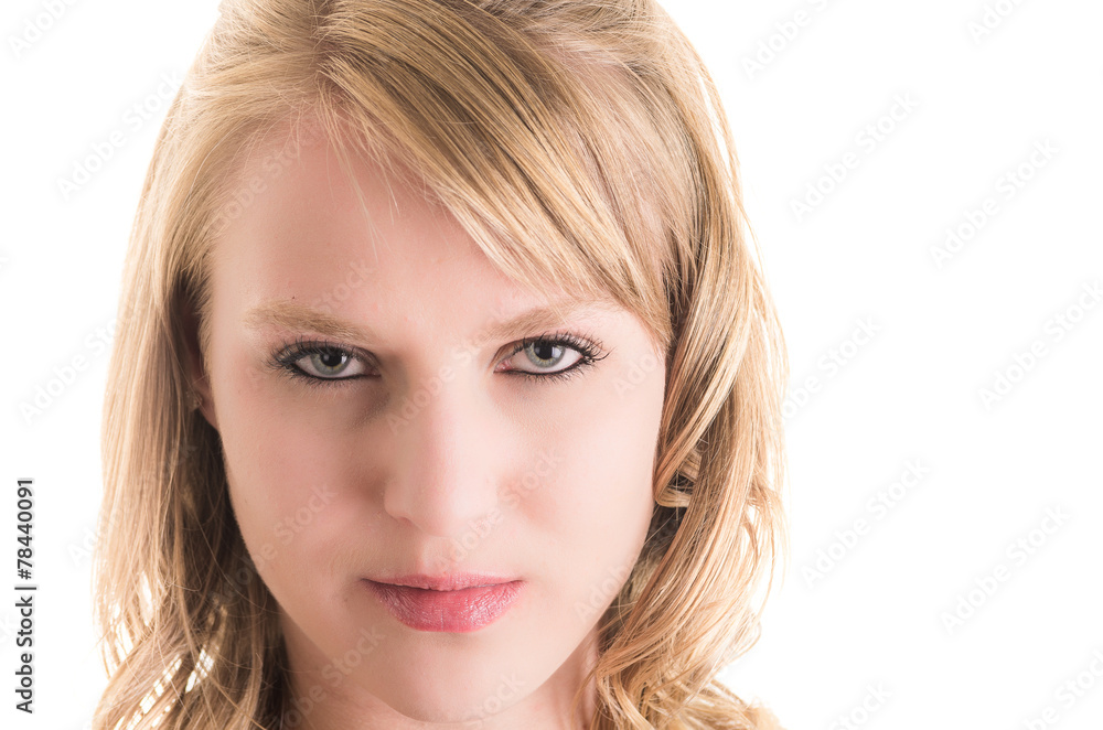 face closeup of beautiful young woman model face closeup of beautiful young woman model