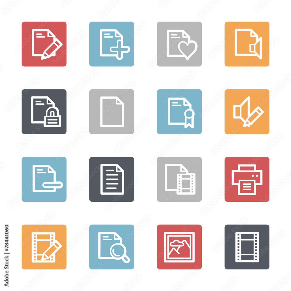 Document web icons set Document web icons set