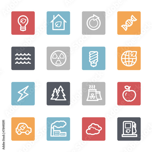 Green ecology web icons set