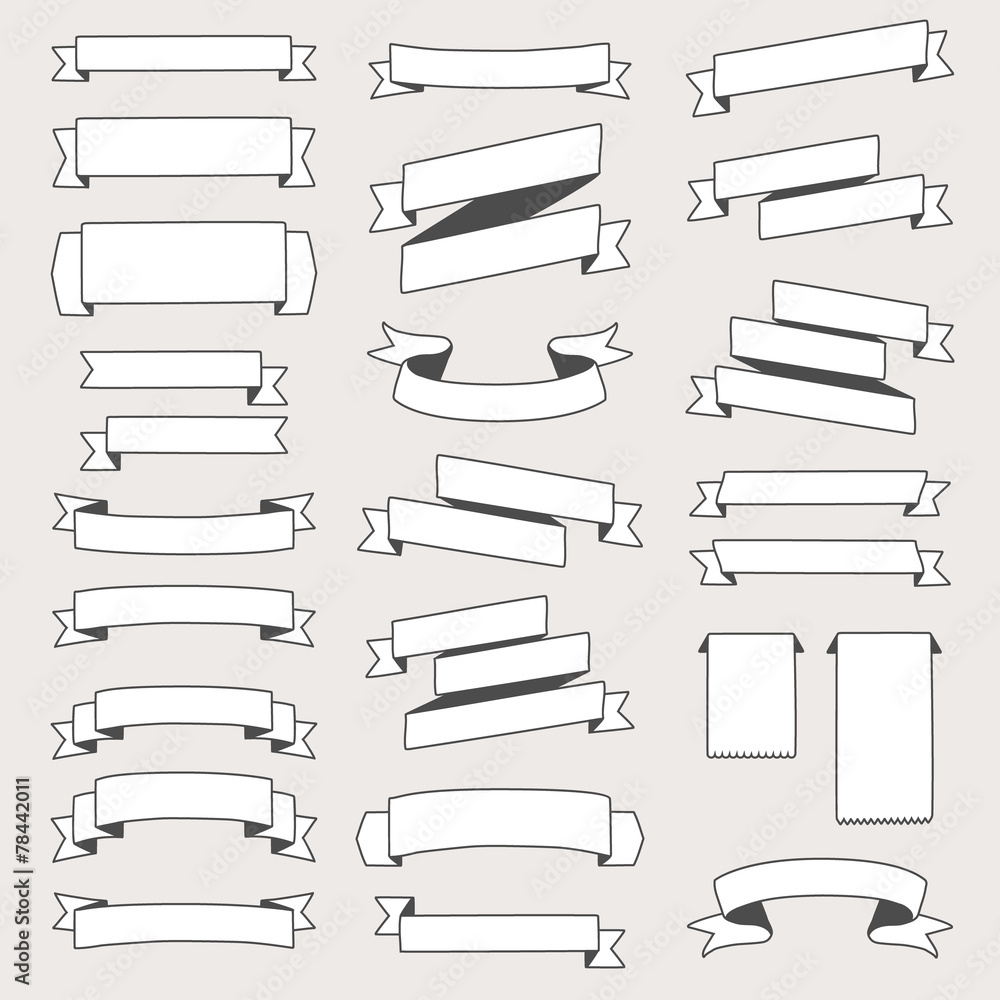 Set of design elements banners ribbons. Set of design elements banners ribbons.