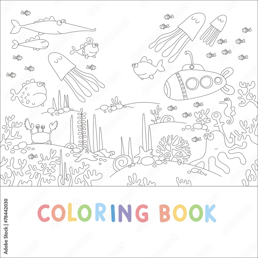 coloring book sea life