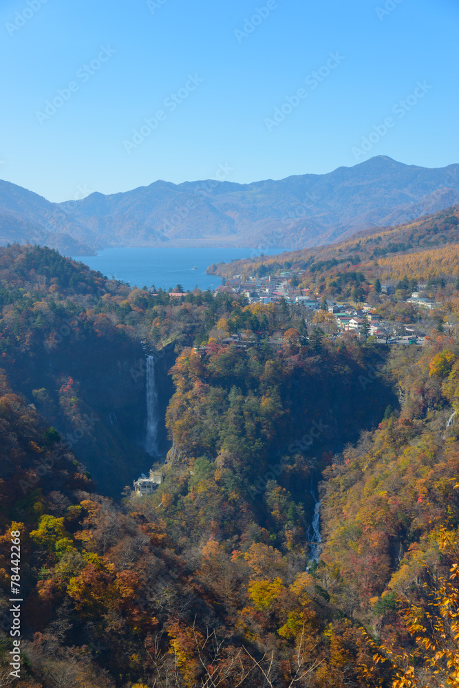 Kegon Waterfall in Autumn, in Oku-nikko, Tochigi, Japan