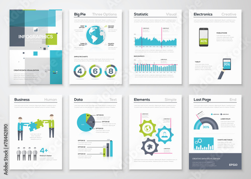 Set of infographic brochure elements and business graphics