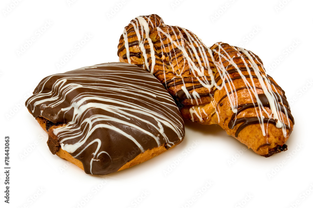 different cookies on a plate on white background different cookies on a plate on white background