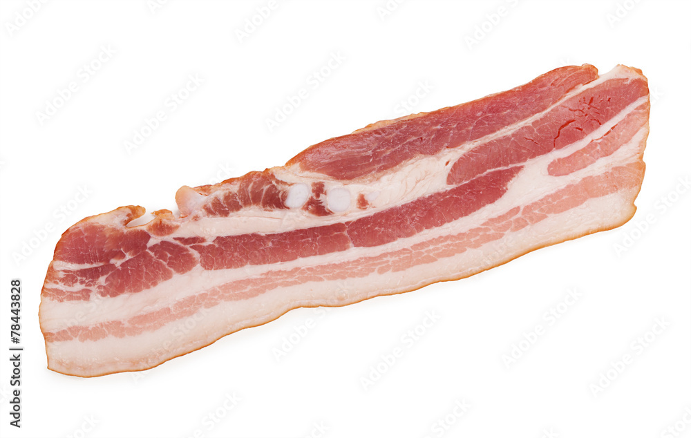 Raw bacon isolated on white background Raw bacon isolated on white background