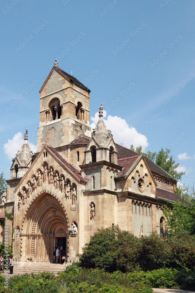 Church in castle Vajdahunyad. Budapest, Hungary
