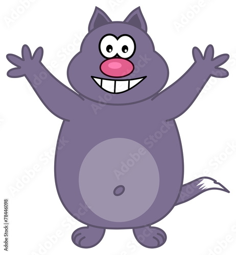 big cat standing waving arms