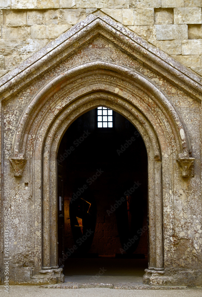 internal portal Castel del Monte, Unesco heritage. Italy, Apulia