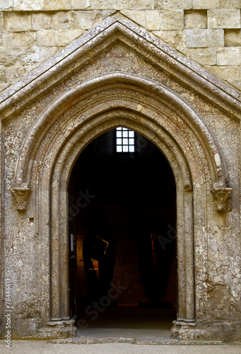 internal portal Castel del Monte, Unesco heritage. Italy, Apulia © peuceta
