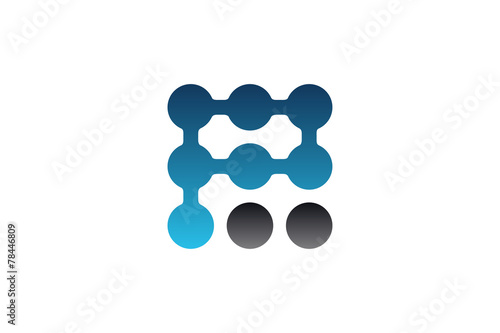 P letter dots technology logo