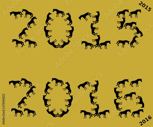 the year 2015 and 2016 version horses