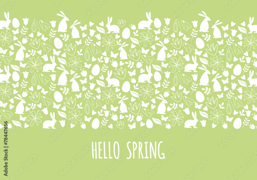 Fototapeta premium Hello spring, Easter banner, vector