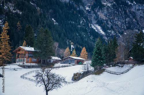 Winter holiday houses in swiss alps © Inna Vlasova
