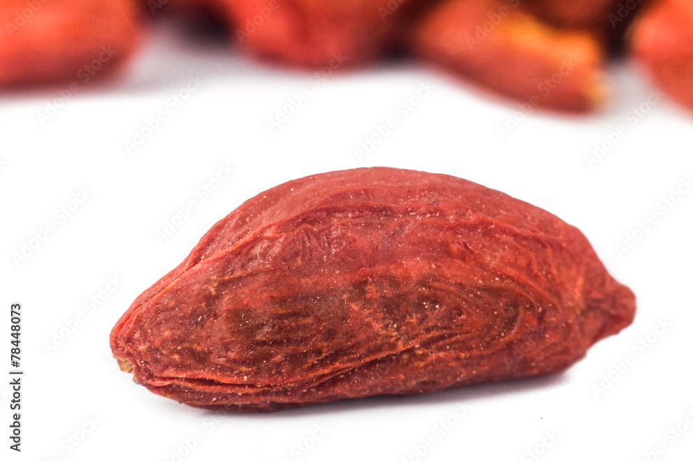 Close up and selective focus on the dried Wolfberry or Goji Close up and selective focus on the dried Wolfberry or Goji