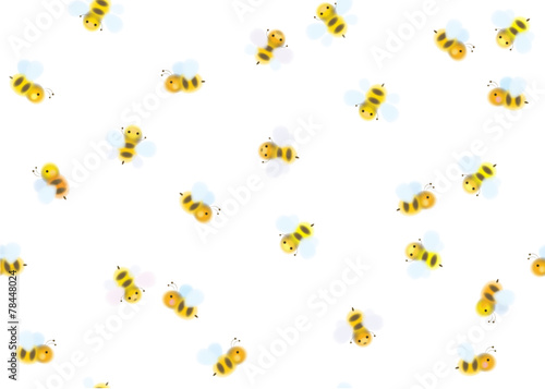 Vector seamless cute pattern of bees.
