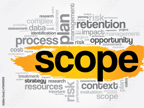 SCOPE word cloud, business concept
