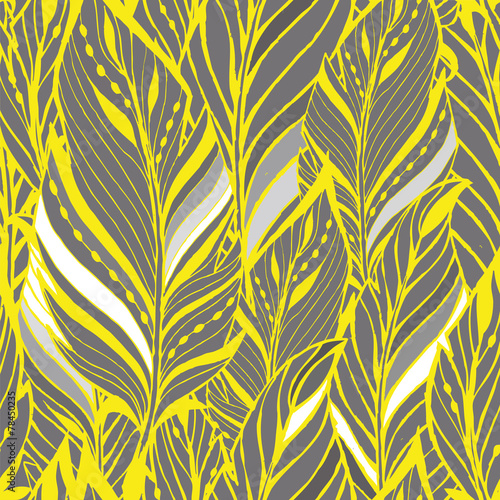 Texture with feathers in yellow and gray