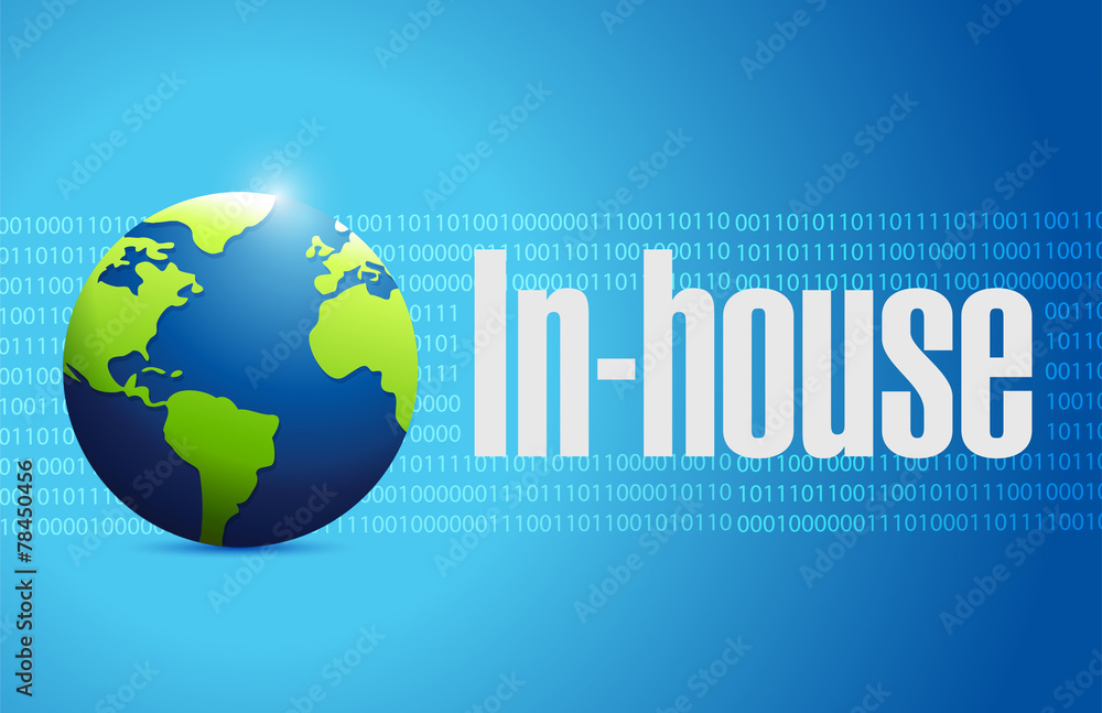 inhouse globe sign illustration design inhouse globe sign illustration design