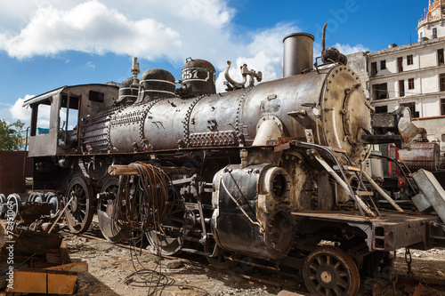 old and rusty steam locomotive