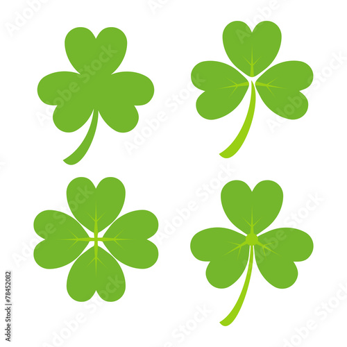 Set of Green Shamrock Symbols - St. Patrick's Day
