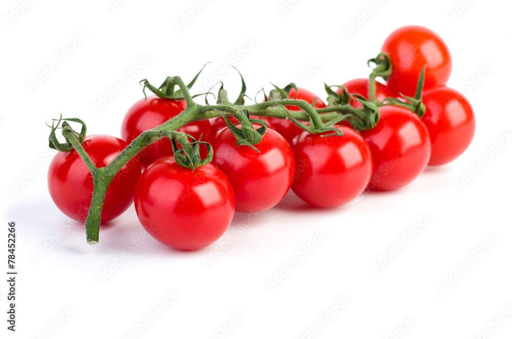Branch of ripe cherry tomatoes Branch of ripe cherry tomatoes