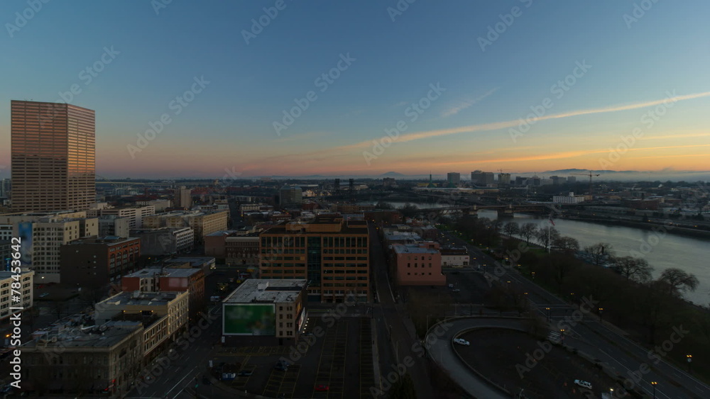 Time Lapse of Sunrise Over Cityscape of Portland Oregon 1080p Time Lapse of Sunrise Over Cityscape of Portland Oregon 1080p