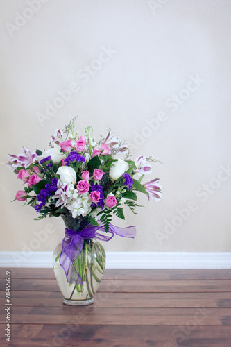 Wallpaper Mural Bouquet Of Purple And Pink Flowers Torontodigital.ca