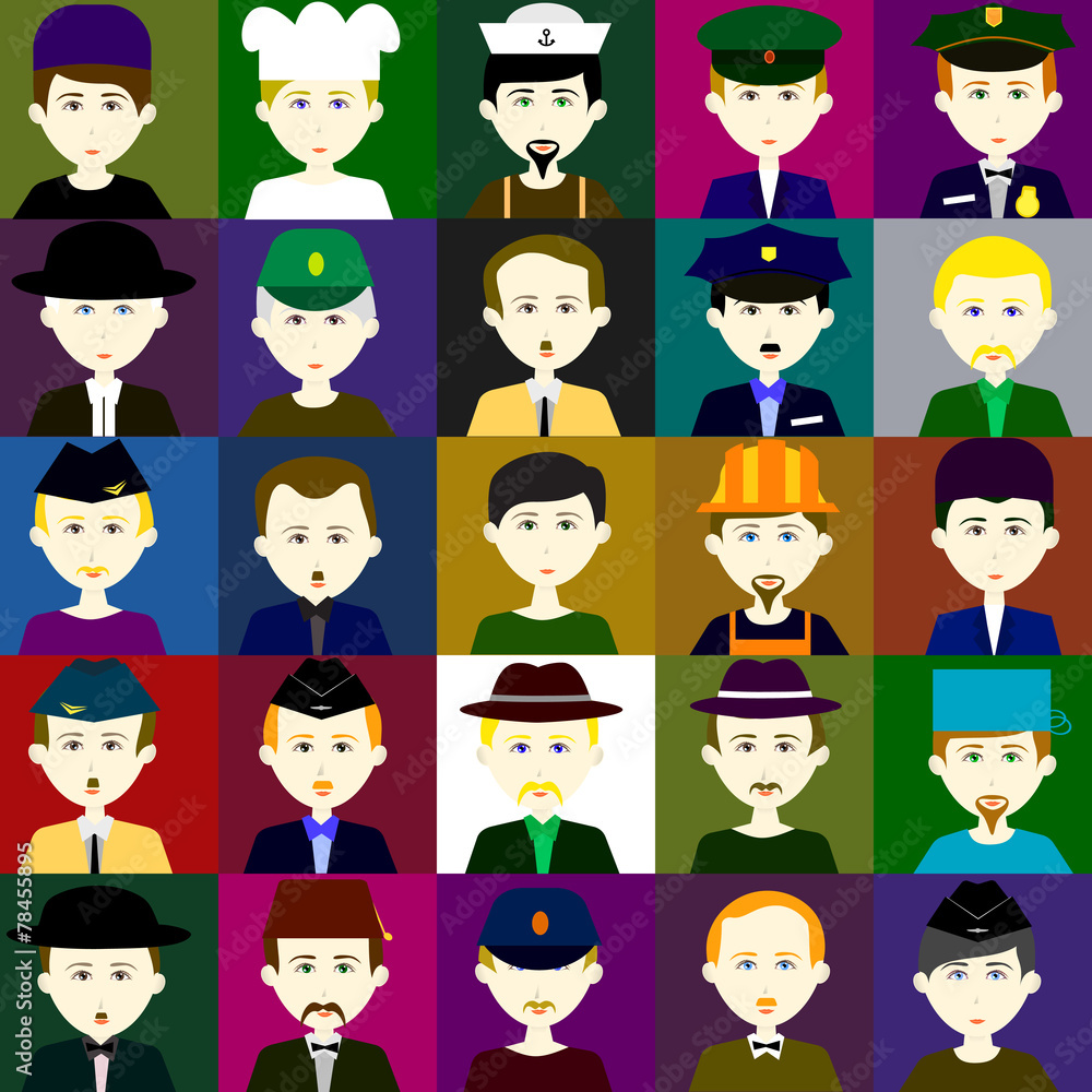 Flat icons people. Vector. 5 Flat icons people. Vector. 5