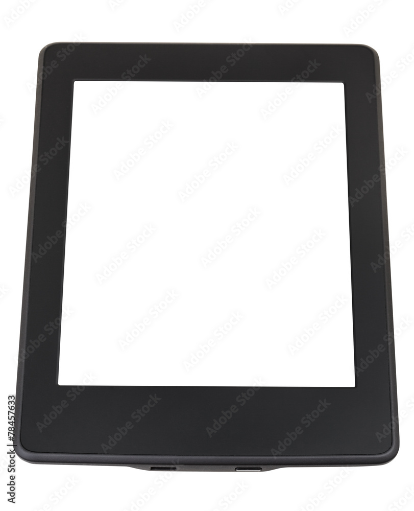 e-book reader with cut out screen isolated e-book reader with cut out screen isolated