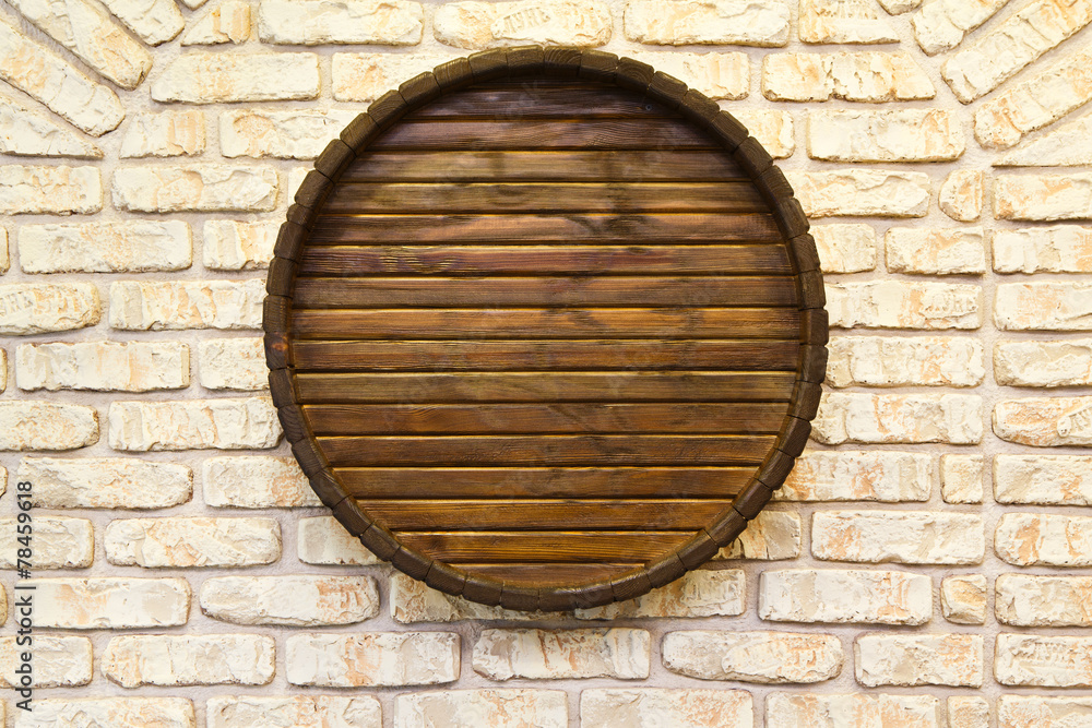 Fototapeta premium Winery wall with cask in it