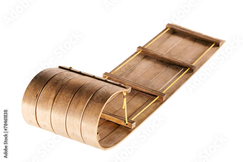 Fotografie Classic wooden toboggan isolated on white