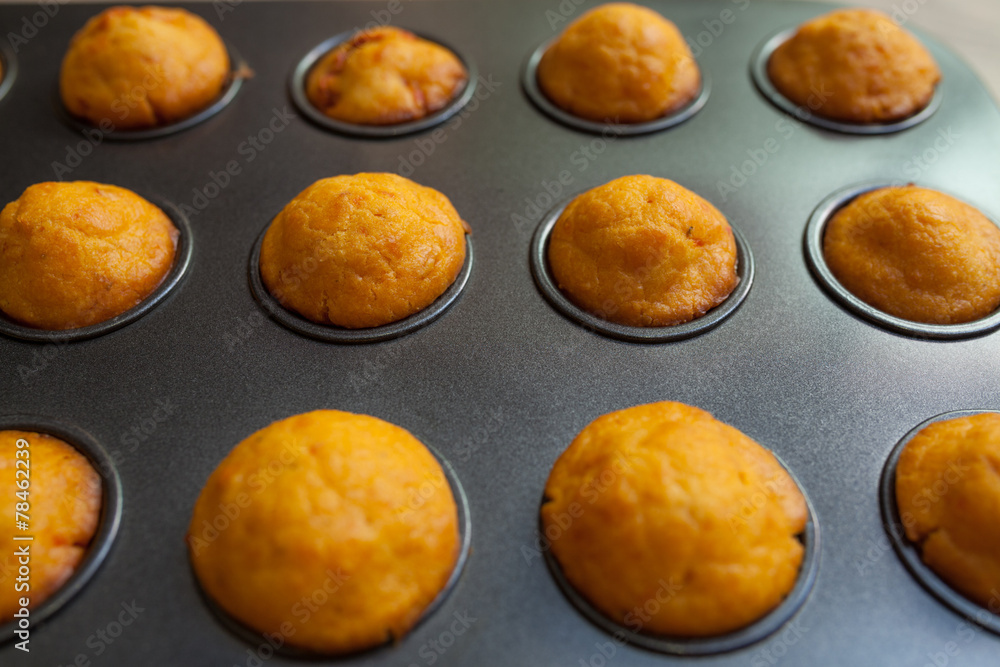 Fresh baked salty muffins