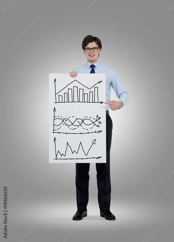 Fototapeta premium placard with graph