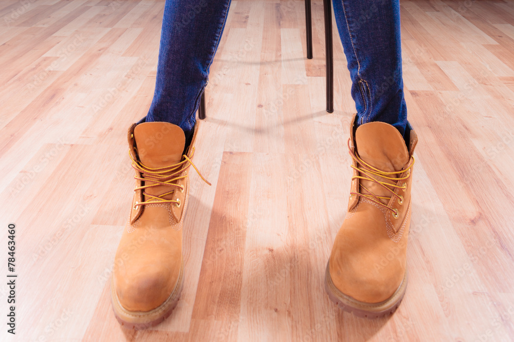 Legs in winter boots Legs in winter boots