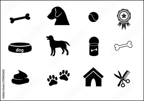 Dog icon set vector