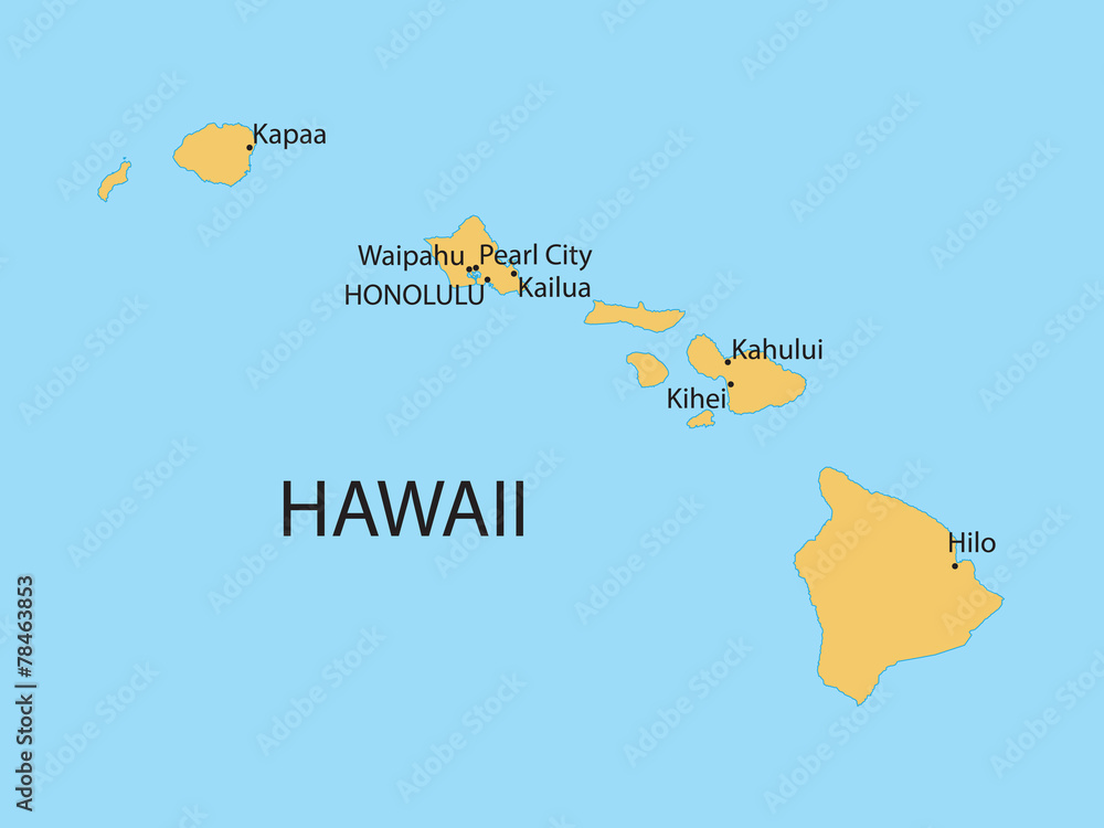 Pearl City Hawaii Map Hawaii Map Stock Vector | Adobe Stock