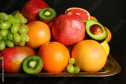 Fototapeta Naklejka Na Ścianę i Meble -  Assortment of fruits on table, close-up