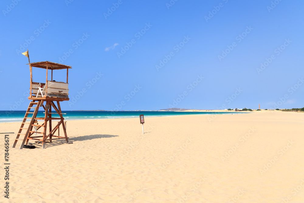 Landscape with beach, the sea and the clouds in the blue sky, Bo