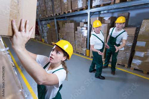 Woman in warehouse