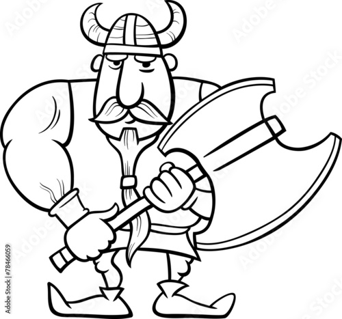viking cartoon coloring page