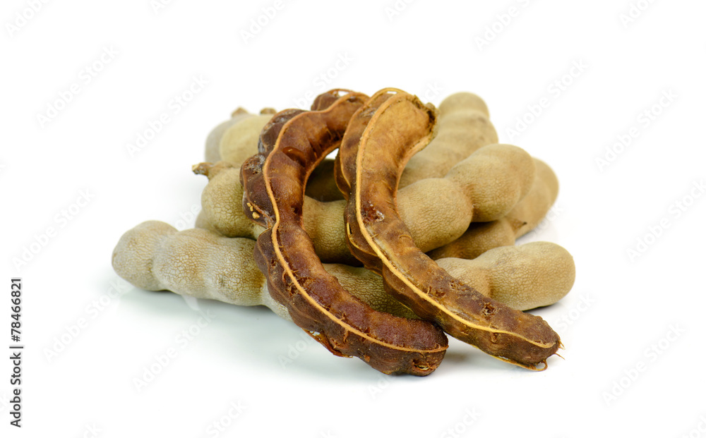 Sweet tamarind on a white background Sweet tamarind on a white background